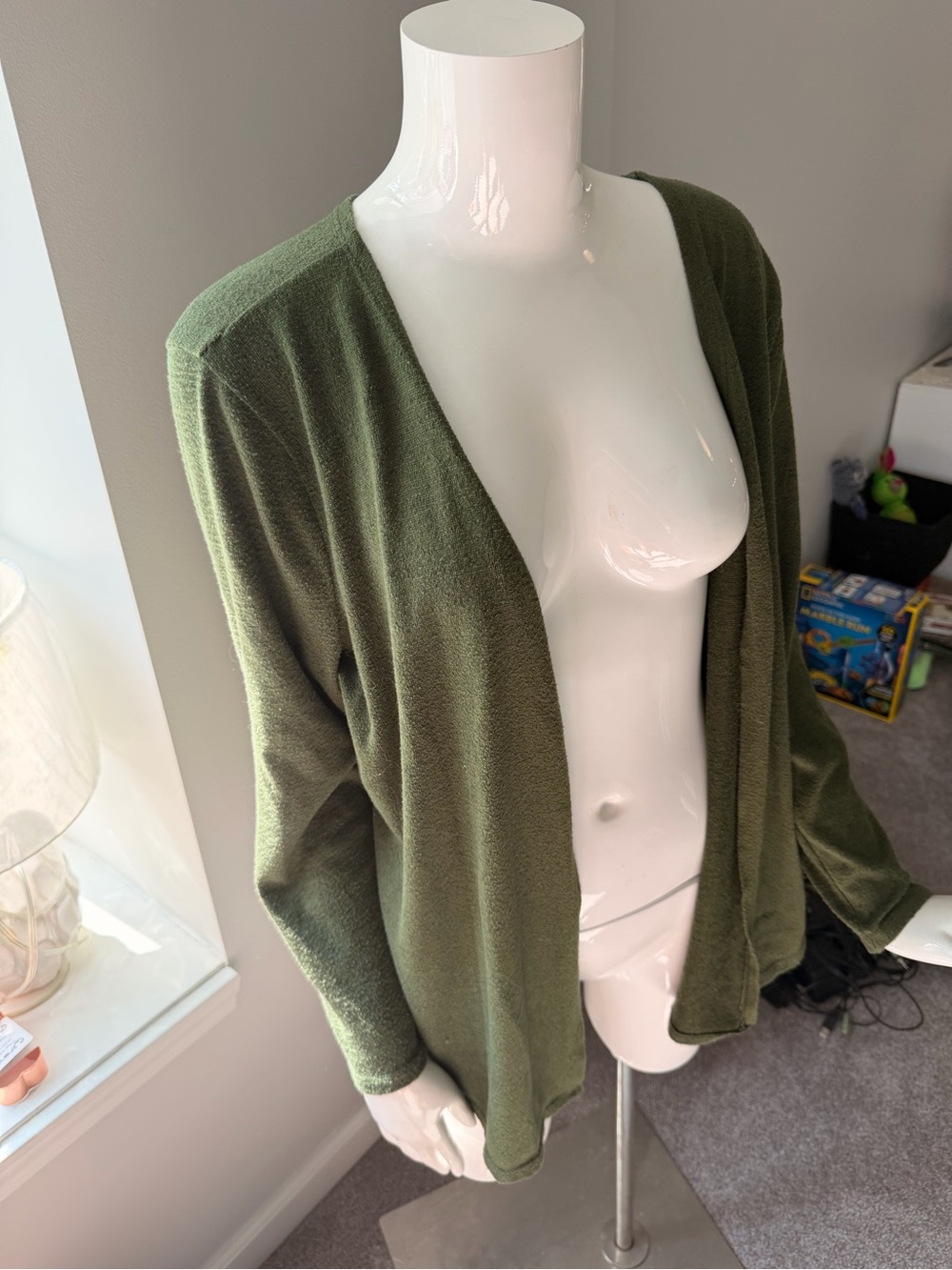 Charlotte Russe Olive Green Open-Front Cardigan
